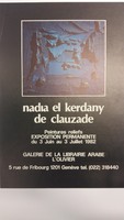 Affiche pour l'exposition <em><strong>Nadia El Kerdany de Clauzade</strong></em> à la Galerie de la librairie arabe l'olivier , (Genève) , du 3 juin au 3 juillet 1982 .
